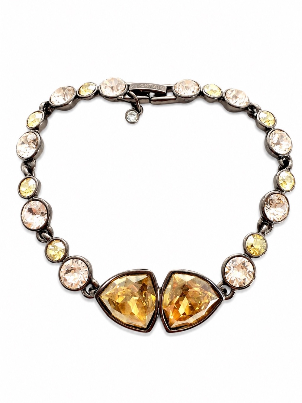 Givenchy Elegant Champagne Gold tone and Crystals Bracelet.